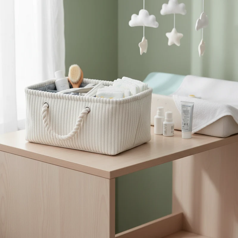 Panier de rangement pour couches et accessoires bébé