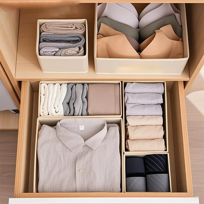 Paniers organisateurs de tiroirs en tissu – Boîtes de rangement pliables pour vêtements et accessoires