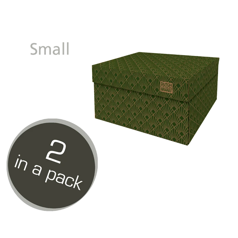Art Deco Velvet Green Storage Box Small
