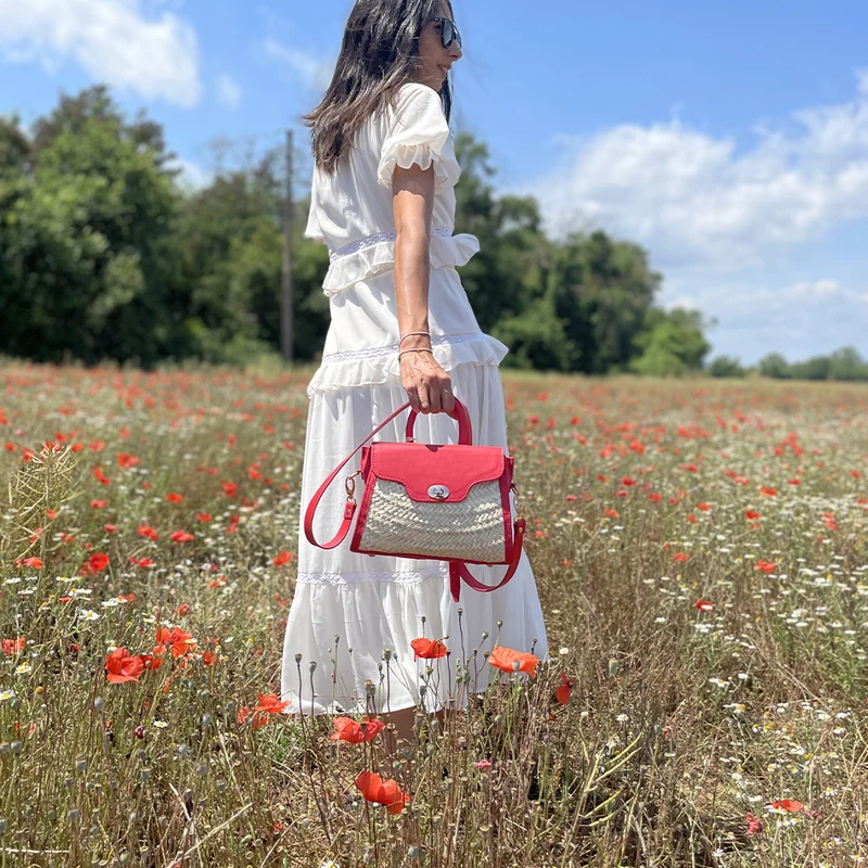 Pochette en Osier et Cuir : Le Colette
