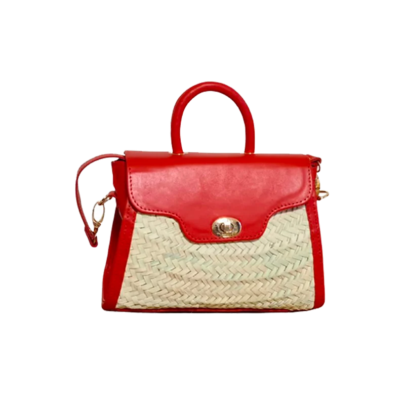 Pochette en Osier et Cuir : Le Colette