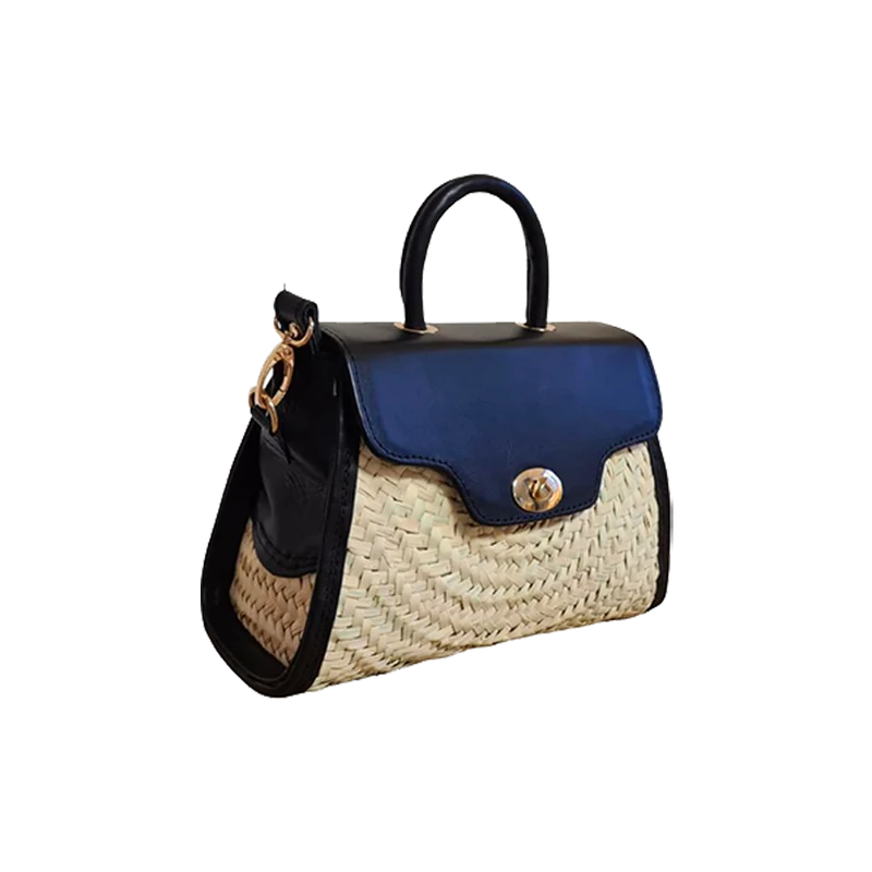 Pochette en Osier et Cuir : Le Colette