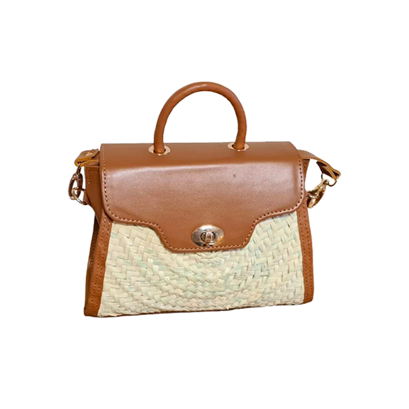 Pochette en Osier et Cuir : Le Colette