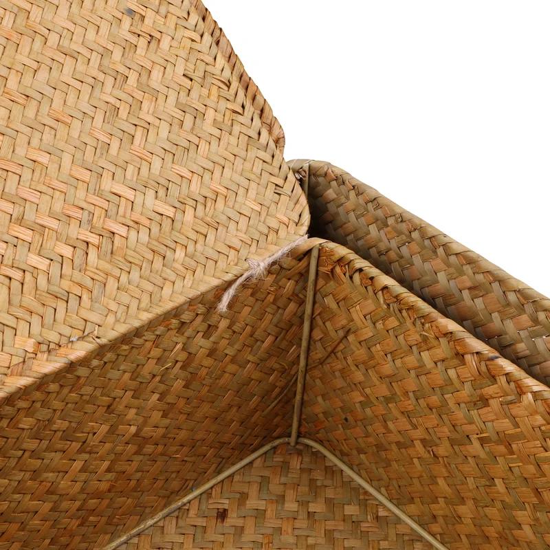 Lot de paniers de rangement en jacinthe de mer avec couvercles – 4 boîtes décoratives naturelles