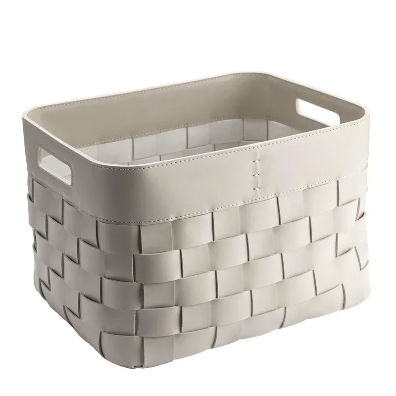 Panier de rangement en cuir tressé – Boîte de rangement décorative de luxe