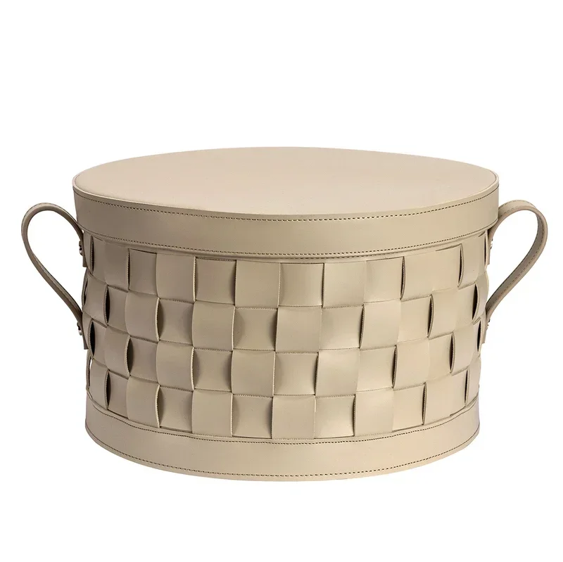 Panier de rangement en cuir tressé – Boîte de rangement décorative de luxe