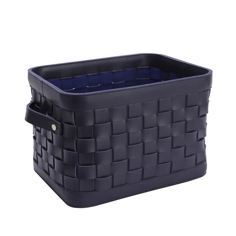 Panier de rangement en cuir tressé – Boîte de rangement décorative de luxe