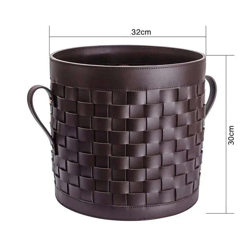 Panier de rangement en cuir tressé – Boîte de rangement décorative de luxe