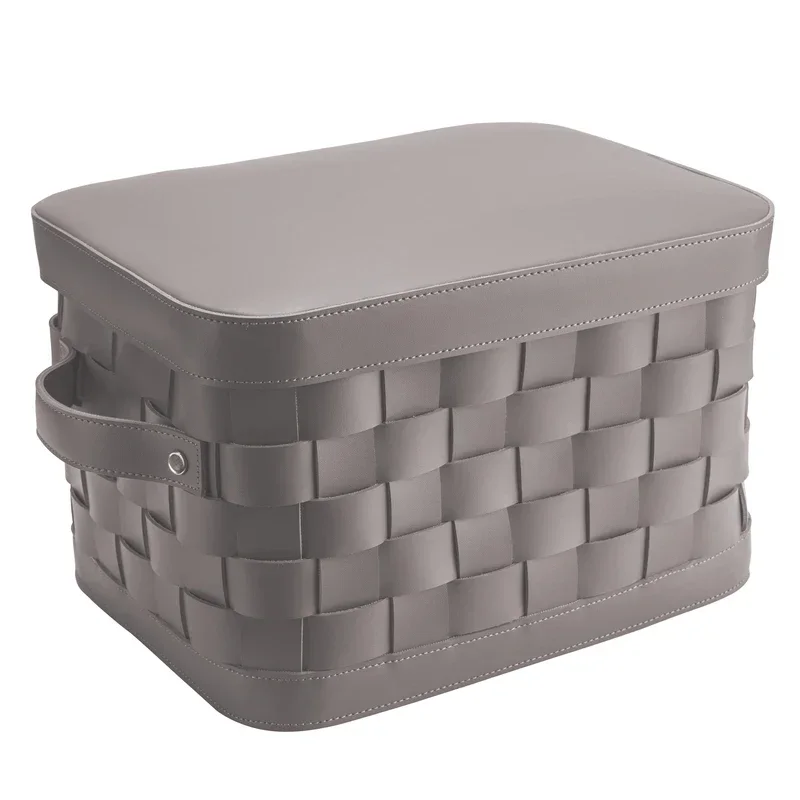Panier de rangement en cuir tressé – Boîte de rangement décorative de luxe