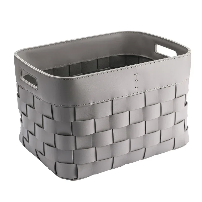 Panier de rangement en cuir tressé – Boîte de rangement décorative de luxe