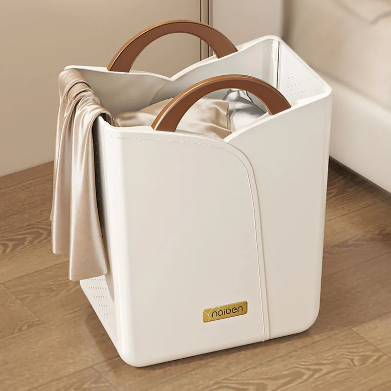 Panier à linge ajouré avec poignées – Grand bac de rangement respirant