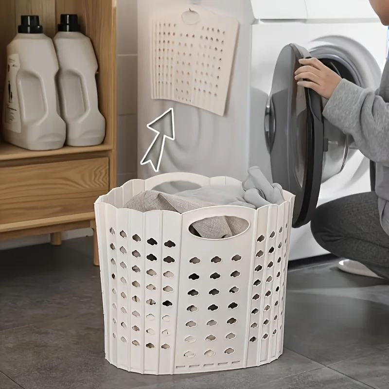 Panier à linge pliable avec poignées – Rangement moderne et pratique