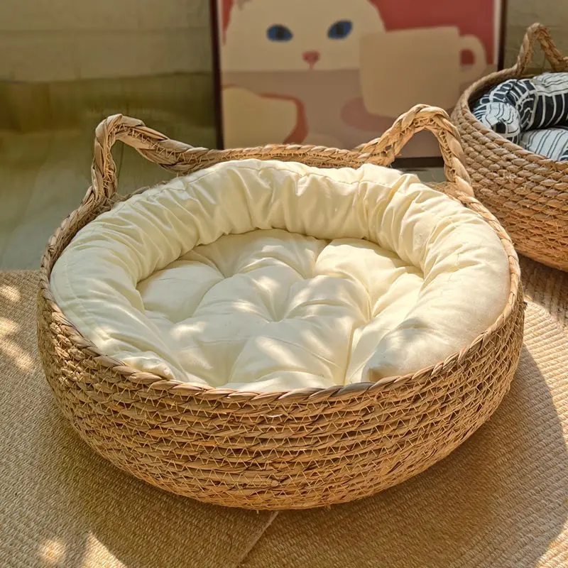 Panier pour chat en paille tressée | Pour chat jusqu'à 7,5 kg