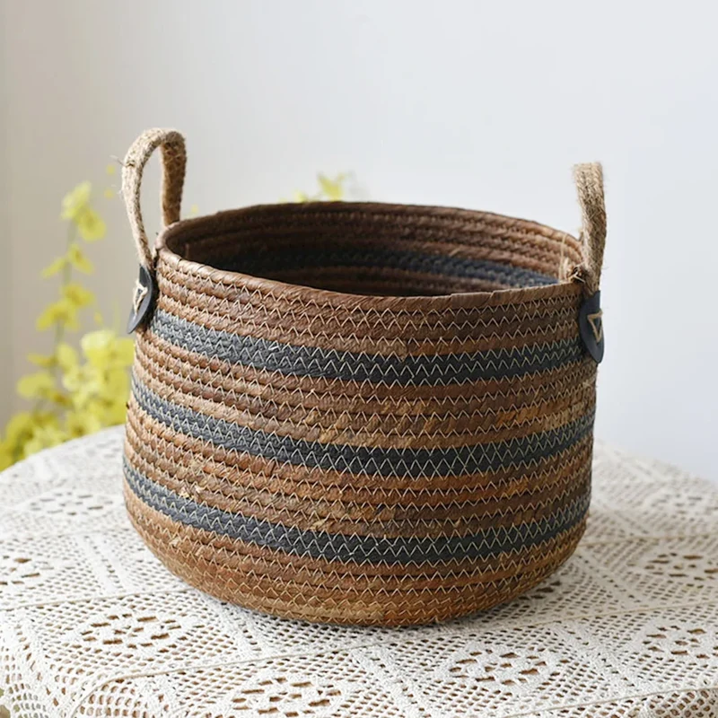 Panier de rangement paille tressée style nordique | Panier multi-usage