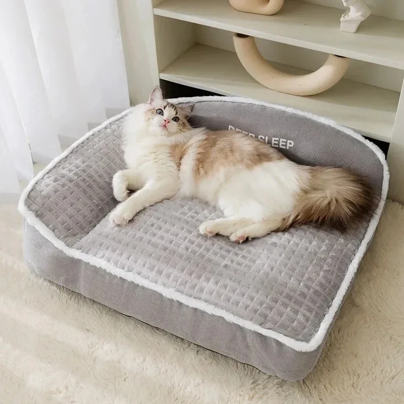 Panier Lit pour Chien et Chat en Velours Côtelé – Sofa Confortable et Respirant pour Animaux