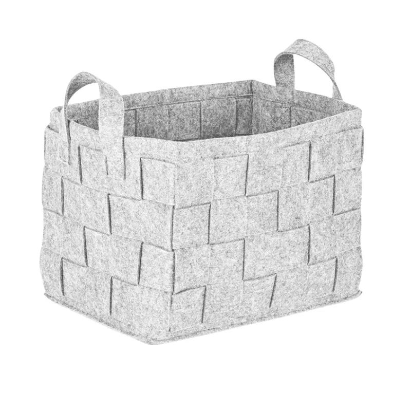 Panier de Rangement en Feutre Recyclé. Grande Capacité, Écologique