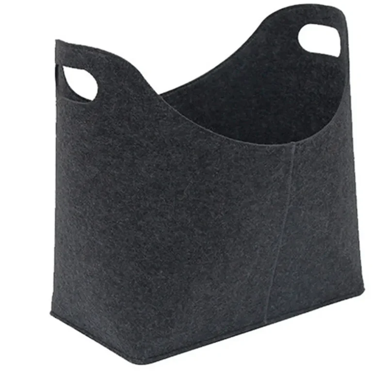 Panier de rangement en feutre – Avec poignées, pliable, 40×30×40 cm, gris ou noir