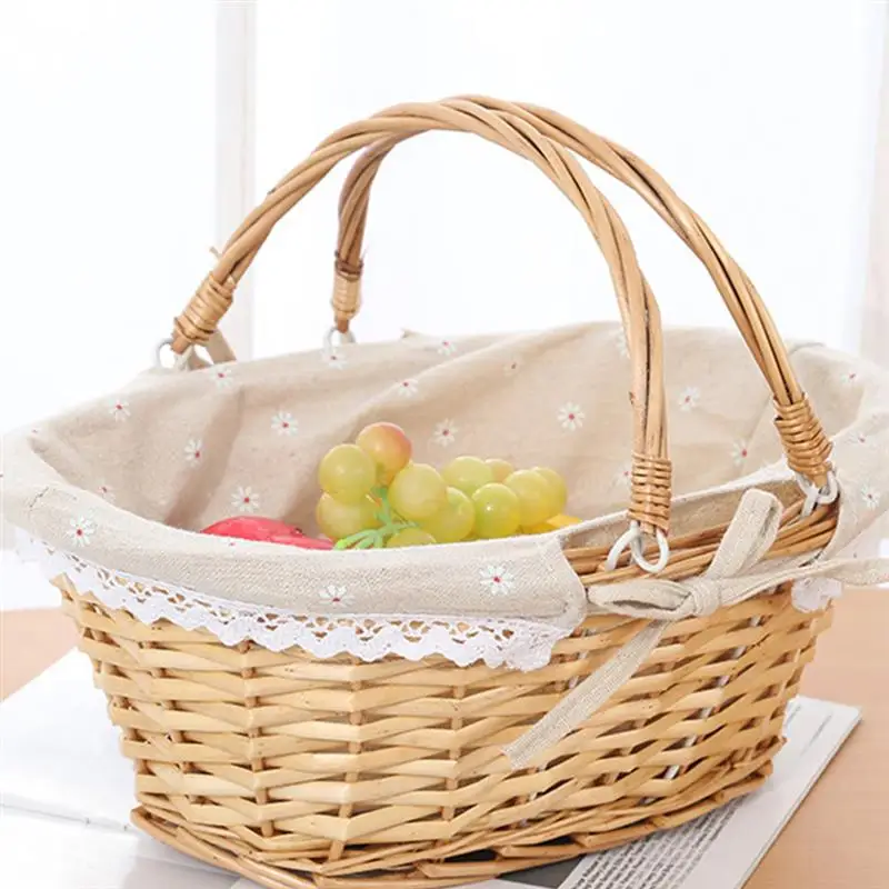 Panier de rangement ou de pique nique en bambou tressé