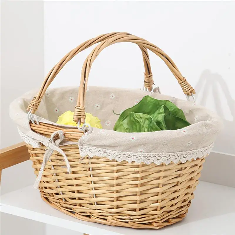 Panier de rangement ou de pique nique en bambou tressé