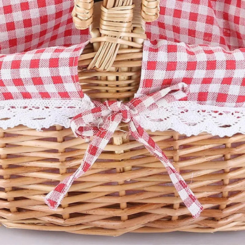 Panier pique-nique en osier avec doublure coton