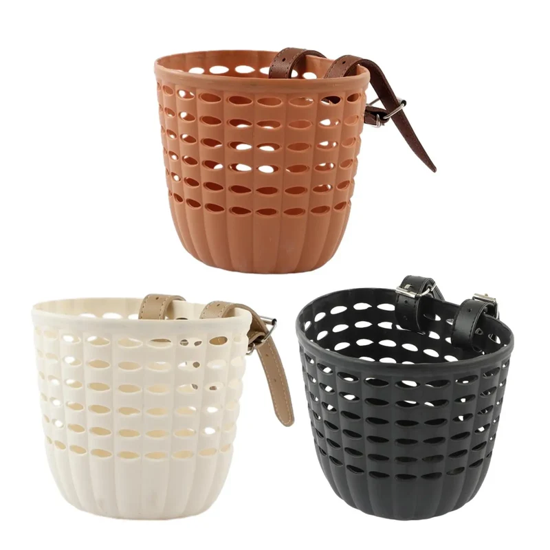 Panier avant pour vélo enfant avec sangles effet cuir
