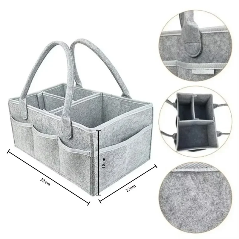 Panier sac à couches tout-en-un pour mamans organisées – Sac à langer en feutrine multifonction