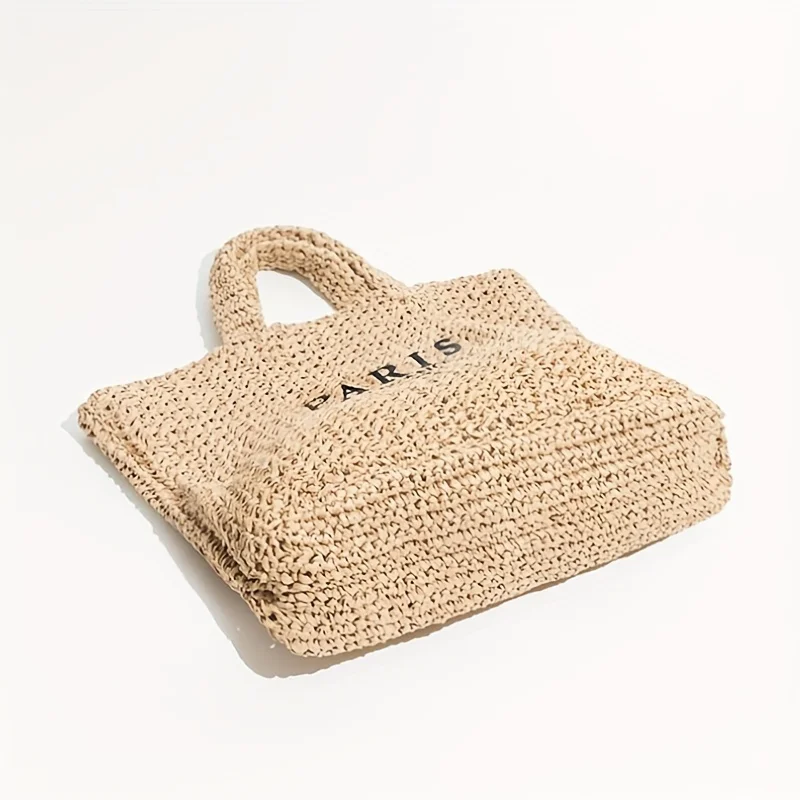 Grand panier sac cabas en raphia tressé