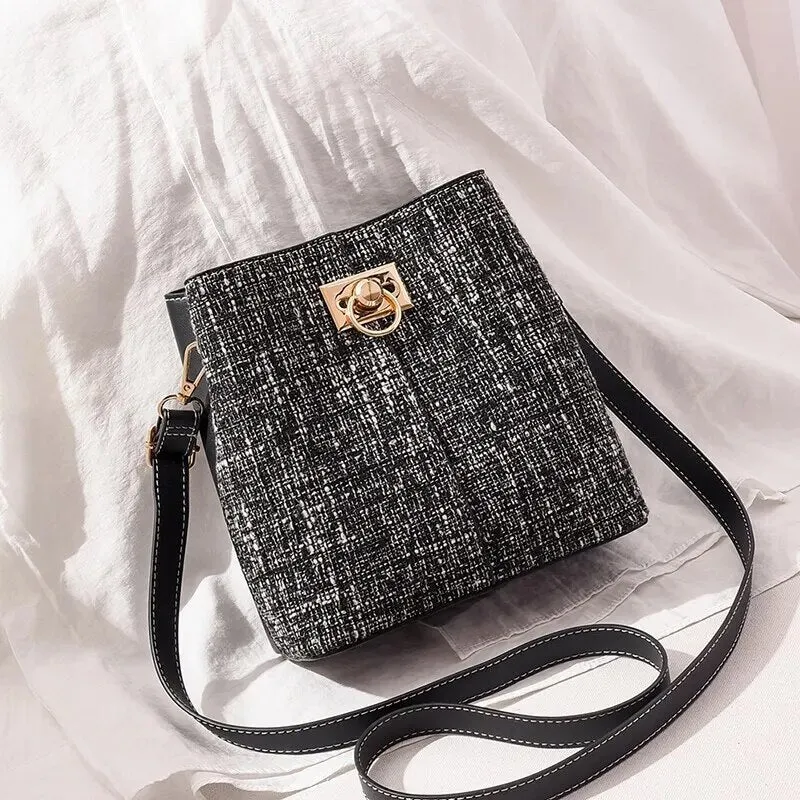 Sac seau gris chiné