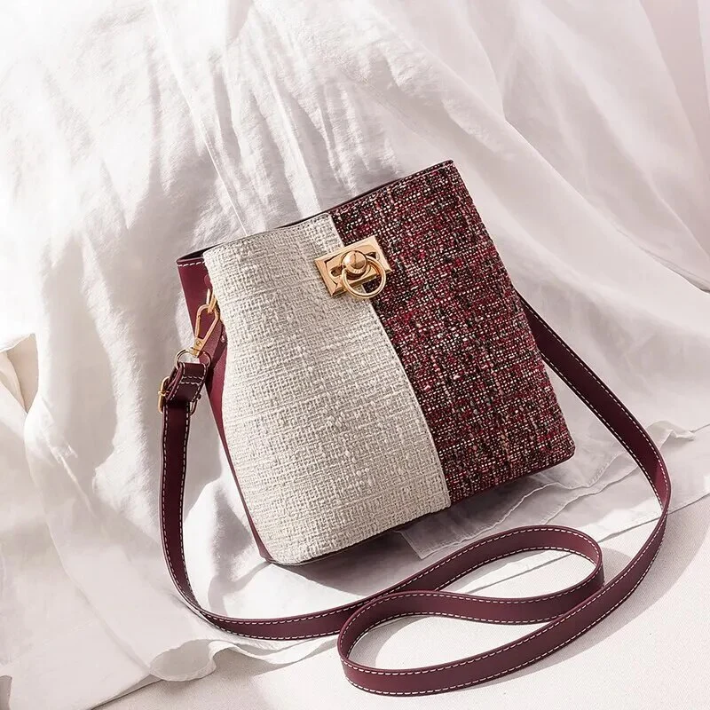 Sac bicolore bordeaux