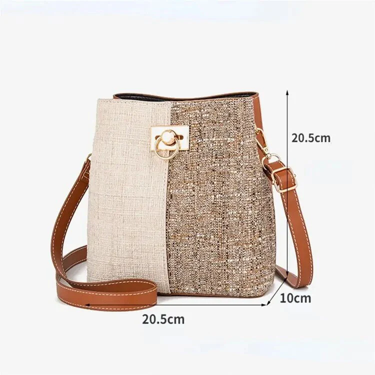 Sac bicolore beige et blanc