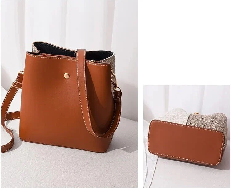 Sac bicolore beige et blanc
