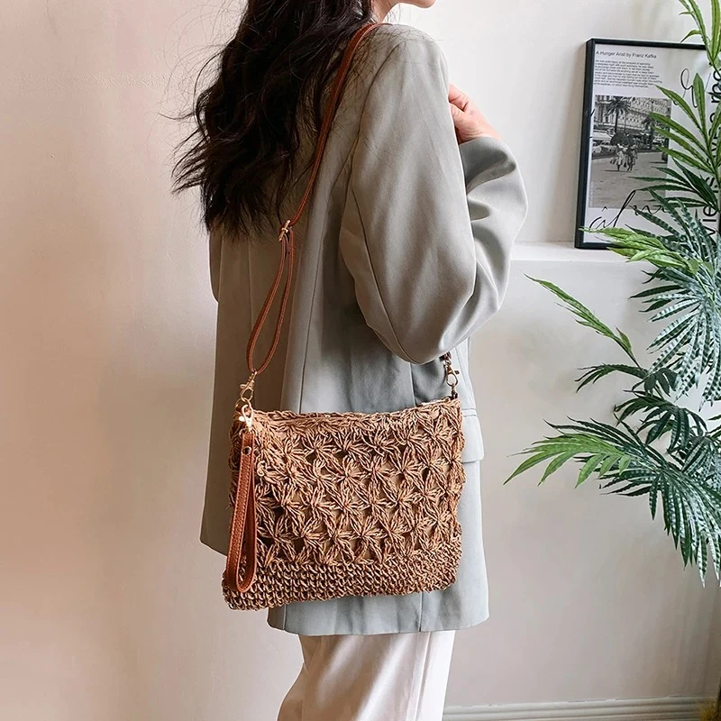 Sac seau raphia