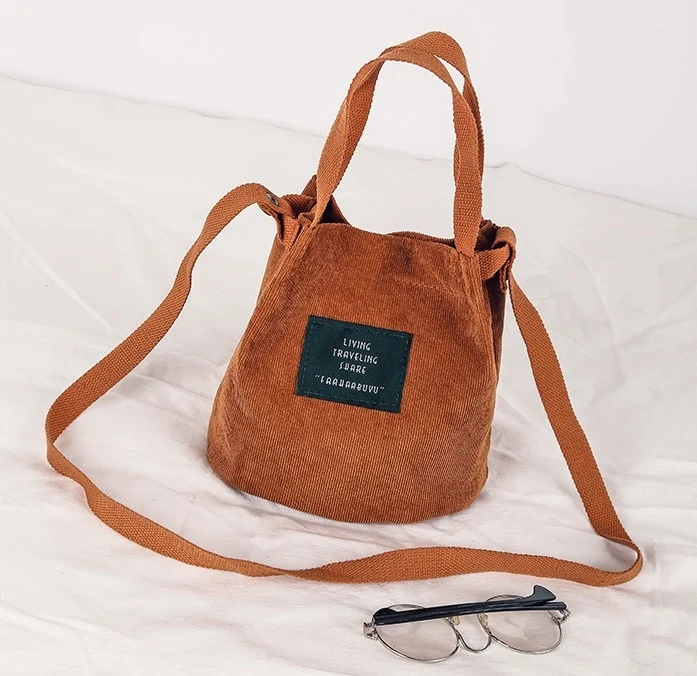 sac seau camel en velours