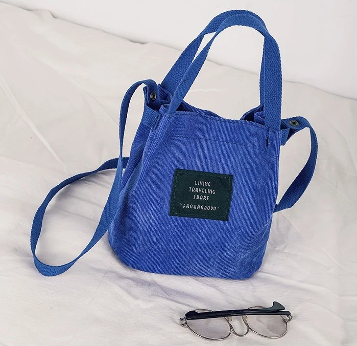 sac velours bleu