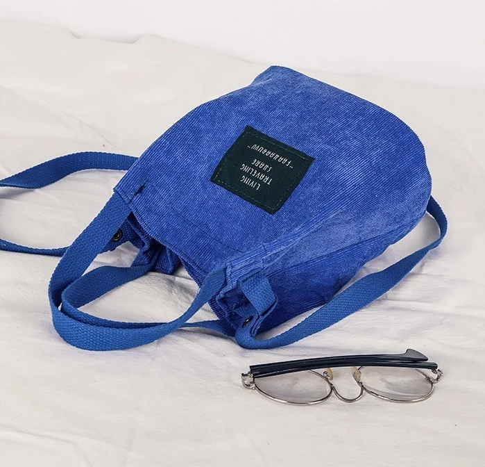 sac velours bleu