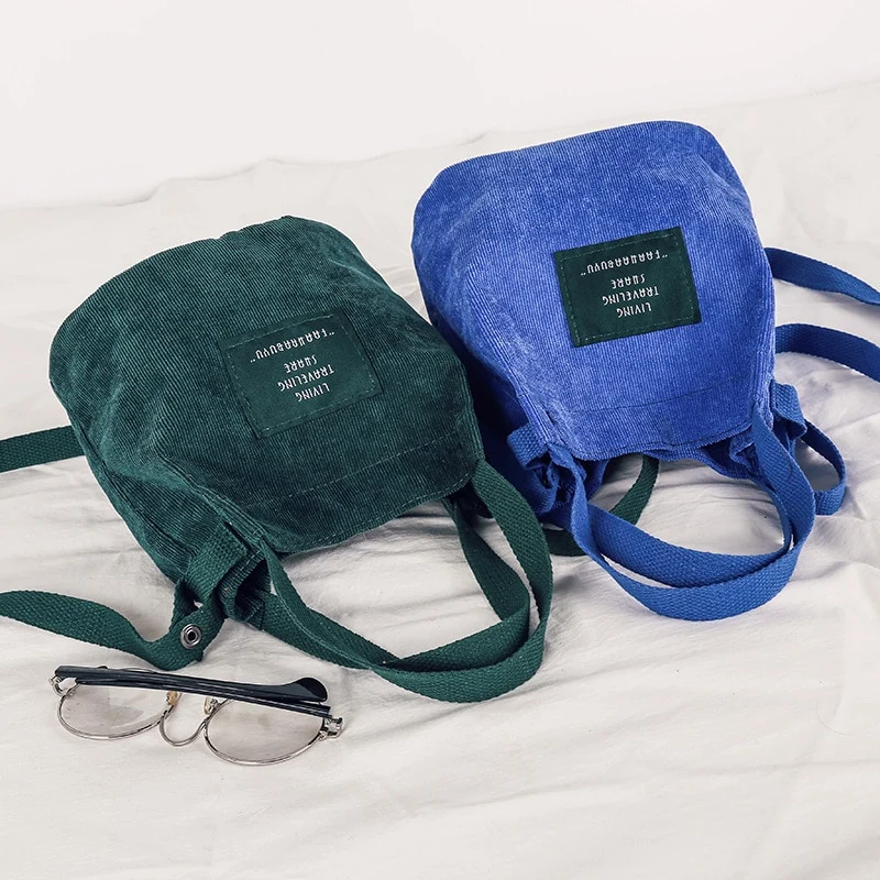 sac velours bleu