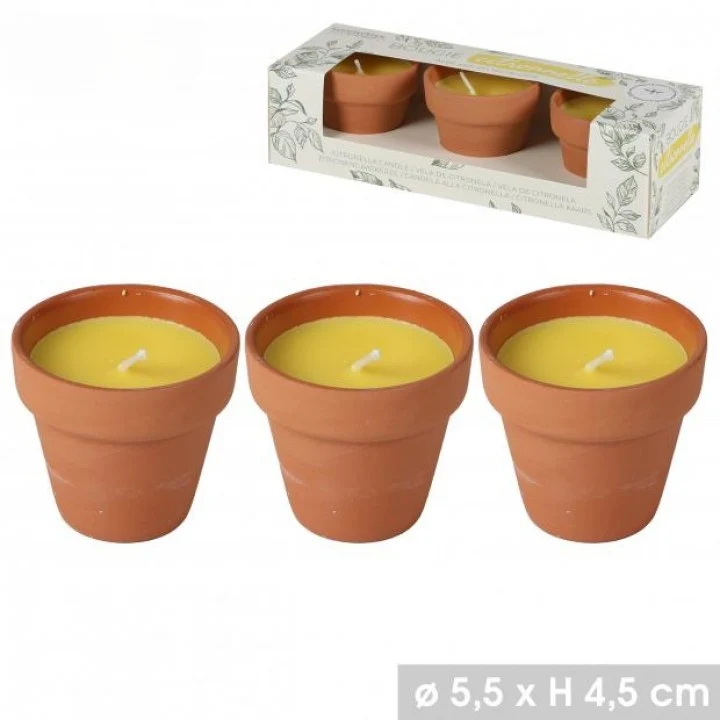 Bougie Citronnelle en pot terracotta - Senteur douce, fruitée & anti-moustique