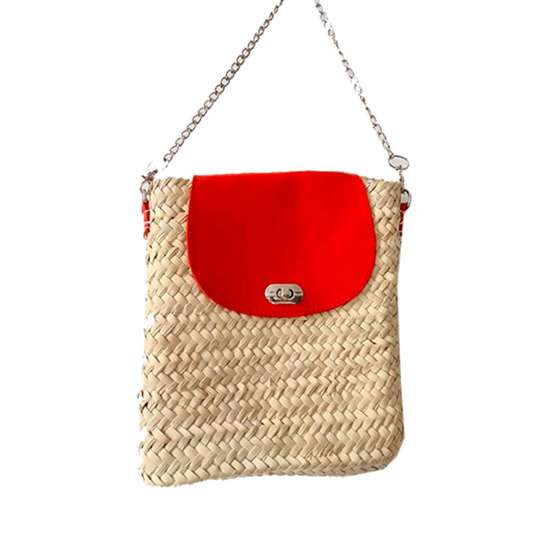 Sac en vannerie et Cuir : Rio