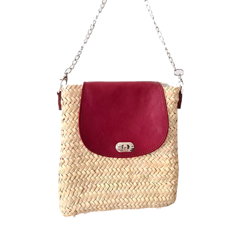 Sac en vannerie et Cuir : Rio