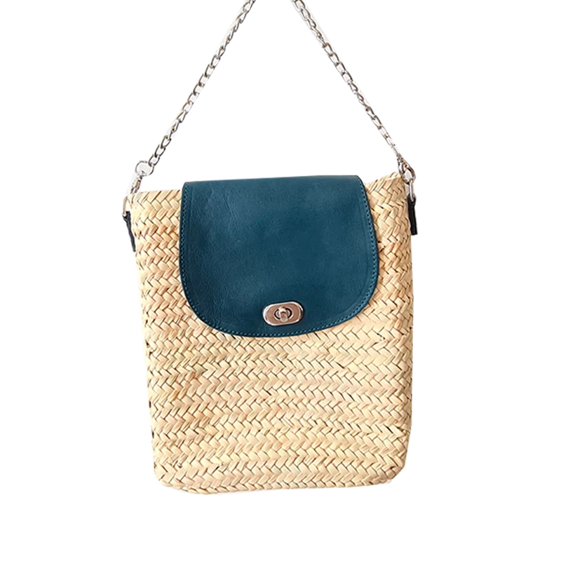 Sac en vannerie et Cuir : Rio