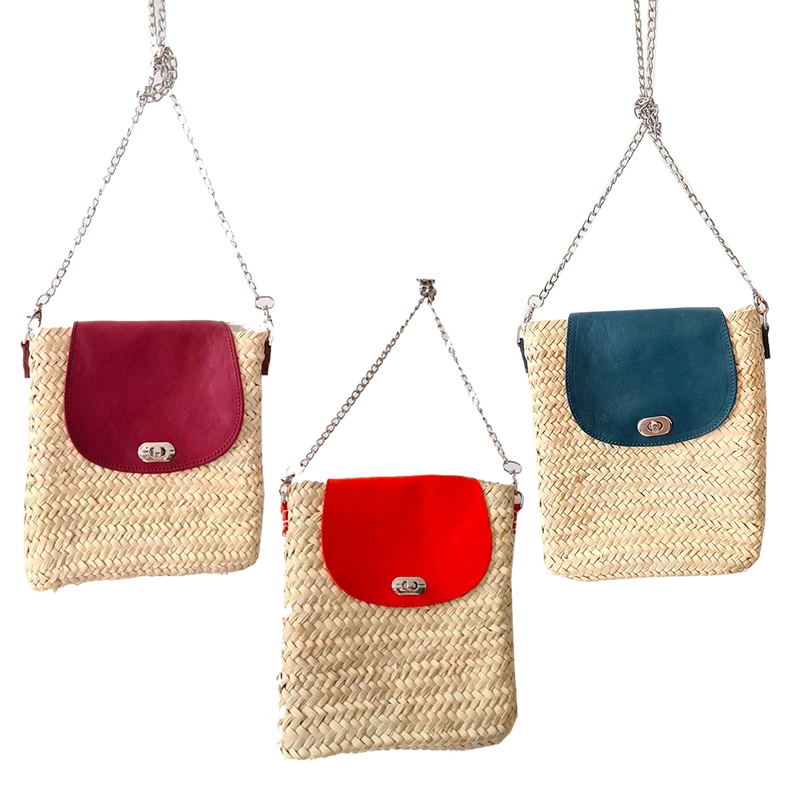 Sac en vannerie et Cuir : Rio