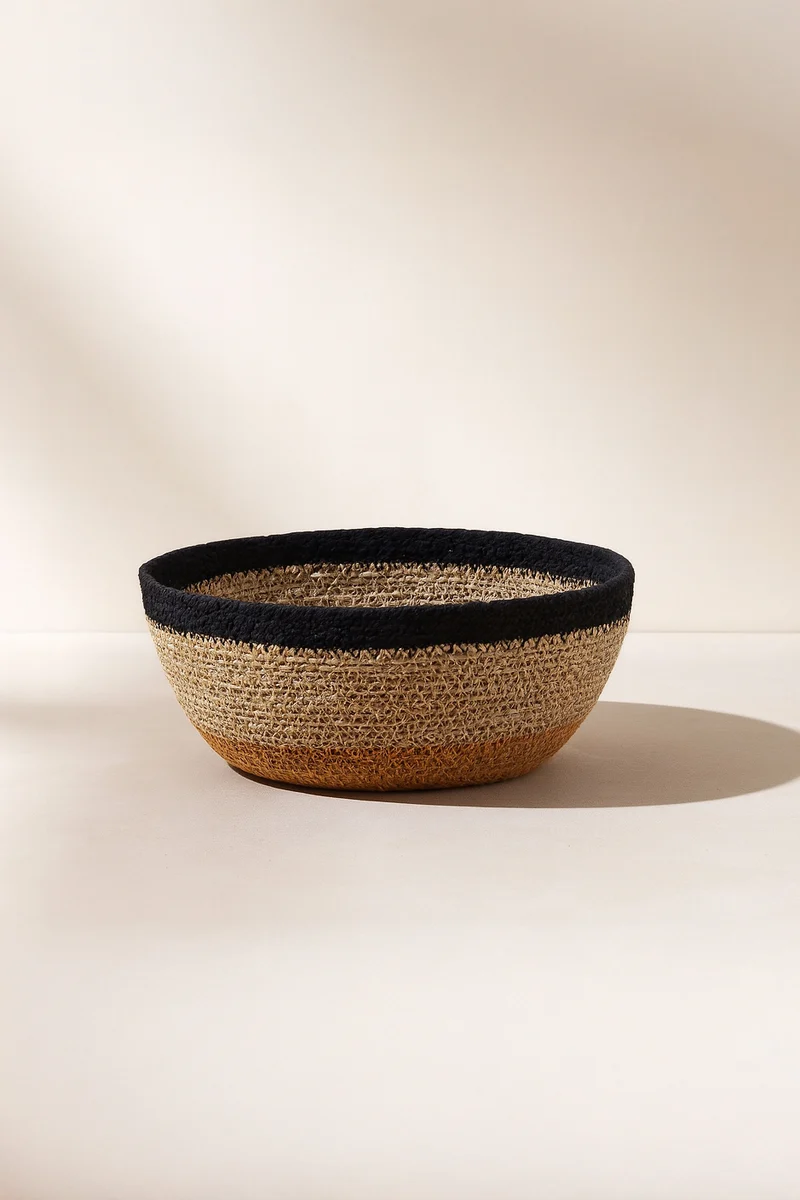 Dune - Panier rond en jonc de mer naturel