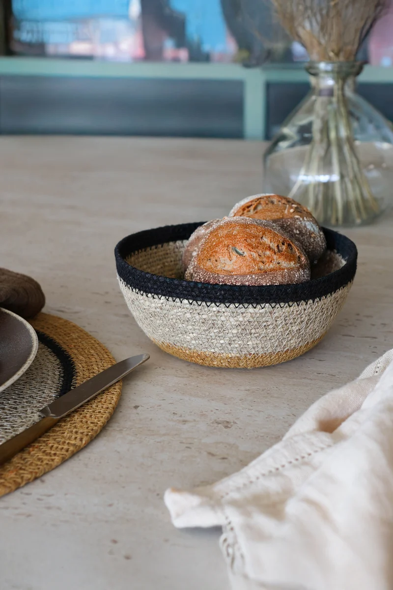 Dune - Panier rond en jonc de mer naturel