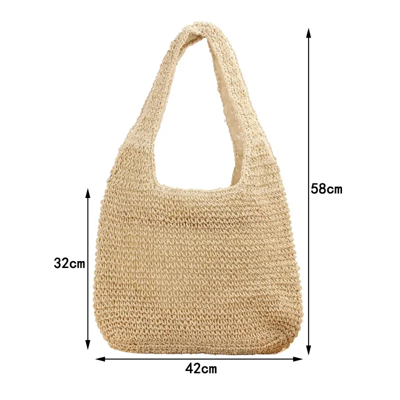 Panier sac cabas en paille tissée