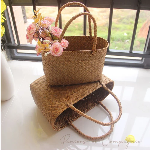 Panier Cabas en Fibres d'Algues Tressées