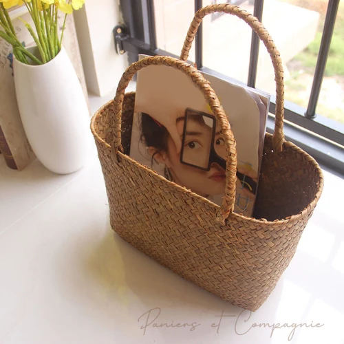 Panier Cabas en Fibres d'Algues Tressées