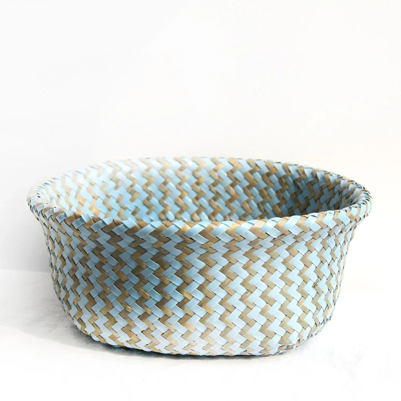 Panier de rangement en jacinthe d'eau tressé à la main