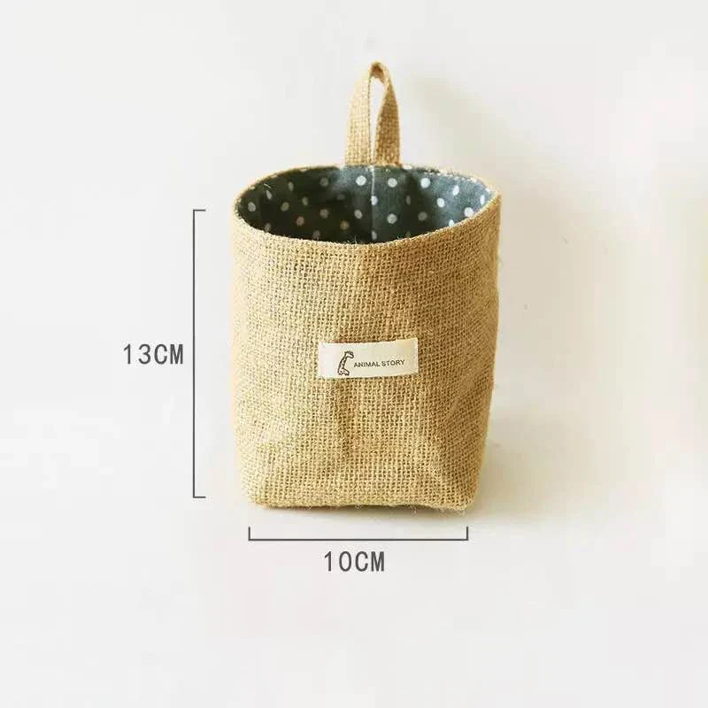 Panier de rangement en lin et jute | A poser ou suspendre