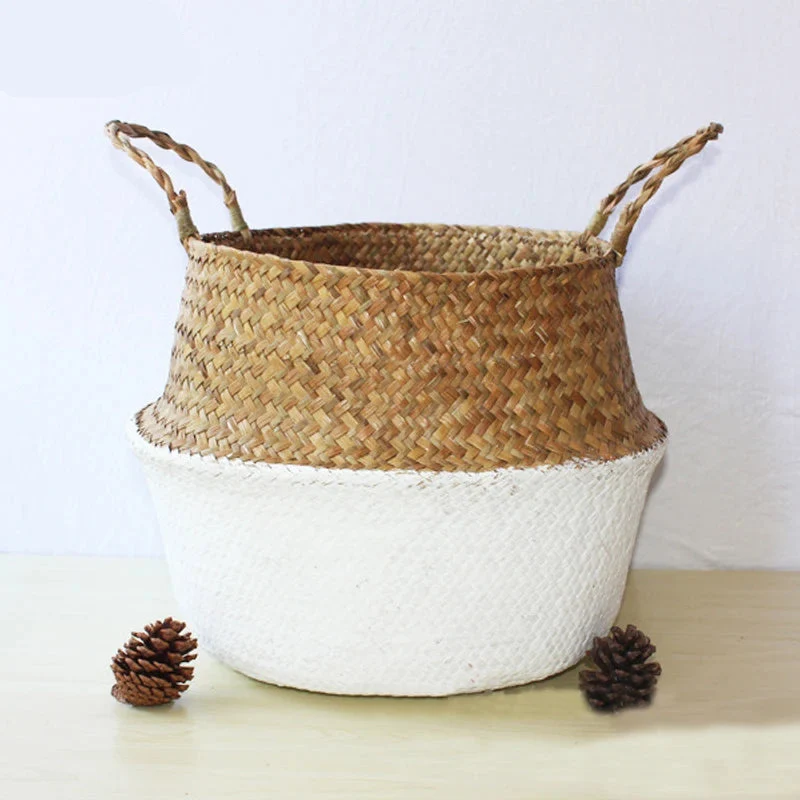 Panier pliable en jacinthe d'eau tressé | Cache Pot