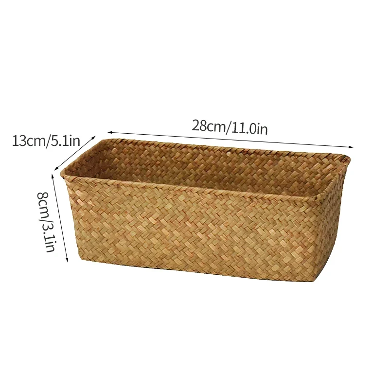 Panier de rangement en osier tissé à la main